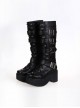 Punk Gothic Rivets Lace-up High Boots