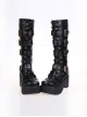Punk Gothic Rivets Lace-up High Boots