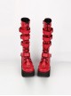 Punk Gothic Rivets Lace-up High Boots