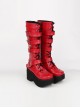 Punk Gothic Rivets Lace-up High Boots