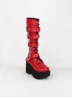 Punk Gothic Rivets Lace-up High Boots