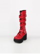 Punk Gothic Rivets Lace-up High Boots