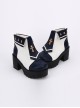 Navy Style Cross Decoration High Heel Ankle Boots