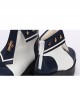 Navy Style Cross Decoration High Heel Ankle Boots