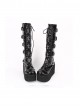 Punk Black Cross Ornament Lace-up Lolita High Boots