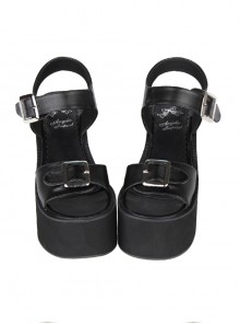 Black And White Sweet Lolita Platform Sandals