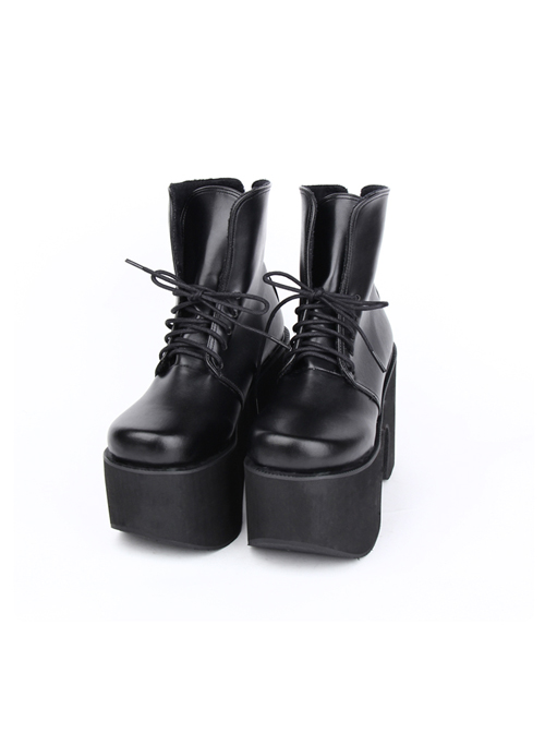 Punk Black Thick Bottom Platform Heel Lolita Boots