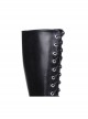 Concise Lace-up Black Lolita High Boots