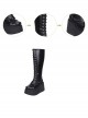 Concise Lace-up Black Lolita High Boots