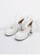 Lace Design Lolita Small Round Heel Round-toe High Heel Shoes