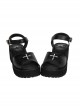 Crucifix Black Gothic Lolita Platform Sandals