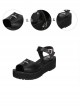 Crucifix Black Gothic Lolita Platform Sandals