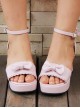 Pink Concise Bowknot Sweet Lolita High Heel Sandals