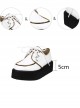 Punk White Zipper Decoration Lace-up Lolita Platform shoes
