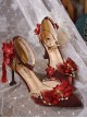 Gorgeous Red Chinese Style Classic Lolita Pointed Toe High Heel Shoes