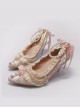 Exquisite Rose Pendant Pink Pointed-toe Classic Lolita pink High Heel Shoes