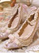 Exquisite Rose Pendant Pink Pointed-toe Classic Lolita pink High Heel Shoes