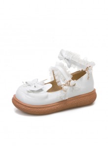 Cute Bowknot Round-toe Rabbit Ears Sweet Lolita Flat Shoes