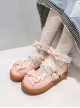 Cute Bowknot Round-toe Rabbit Ears Sweet Lolita Flat Shoes