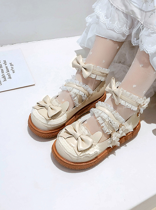 Cute Bowknot Round-toe Rabbit Ears Sweet Lolita Flat Shoes