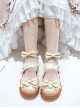 Round-toe Small Pompom Pendant Cute Bowknot Sweet Lolita Flat Shoes