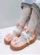 Round-toe Small Pompom Pendant Cute Bowknot Sweet Lolita Flat Shoes