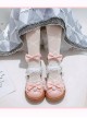 Round-toe Small Pompom Pendant Cute Bowknot Sweet Lolita Flat Shoes