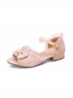 Pearl Pendant Bowknot Sweet Lolita Summer Peep Toe Sandals 