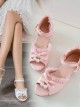 Pearl Pendant Bowknot Sweet Lolita Summer Peep Toe Sandals 