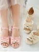 Pearl Pendant Bowknot Sweet Lolita Summer Peep Toe Sandals 