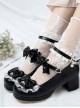 Bowknot White Frills Sweet Lolita Easy Matching High Heel Shoes