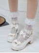 Bowknot White Frills Sweet Lolita Easy Matching High Heel Shoes