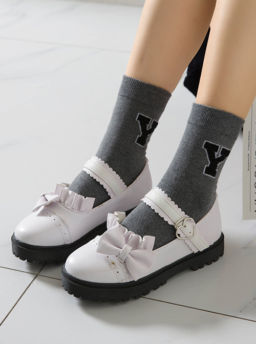 Bowknot Round-toe School Lolita Easy Matching Uniform Shoes