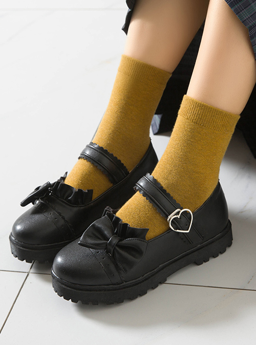 Bowknot Round-toe School Lolita Easy Matching Uniform Shoes