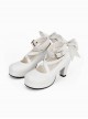 Pure Color Cute Bowknot Sweet Lolita High Heel Shoes
