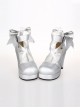 Pure Color Cute Bowknot Sweet Lolita High Heel Shoes