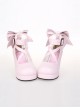 Pure Color Cute Bowknot Sweet Lolita High Heel Shoes