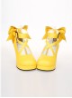 Pure Color Cute Bowknot Sweet Lolita High Heel Shoes