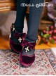 Velvet Cross Bowknot Classic Lolita High Heel Shoes