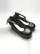 Angelic Imprint T-shaped Straps Gothic Lolita Heels Shoes with Detachable Angel Wings
