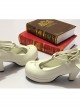 Angelic Imprint T-shaped Straps Gothic Lolita Heels Shoes with Detachable Angel Wings