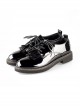 Black Patent Leather Retro British Style Lolita Shoes