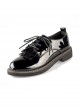 Black Patent Leather Retro British Style Lolita Shoes