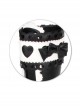 Black-white Sweet Lace Bowknot Heart-shaped Round-toe Lolita High Boots