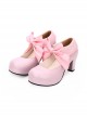 Round-toe Big Bowknot Sweet Lolita High Heel Shoes