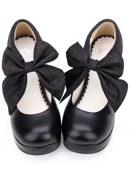 Round-toe Big Bowknot Sweet Lolita High Heel Shoes