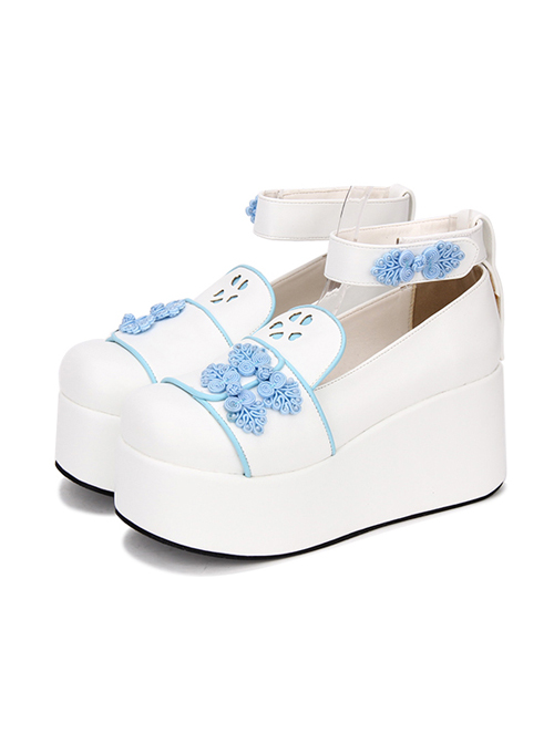 Chinese Style Cheongsam Buckle Decoration Classic Lolita Thick Base Shoes