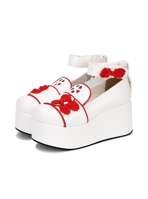 Chinese Style Cheongsam Buckle Decoration Classic Lolita Thick Base Shoes