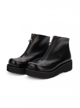 Punk Black Round-toe Zipper Gothic Lolita Boots