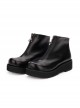 Punk Black Round-toe Zipper Gothic Lolita Boots